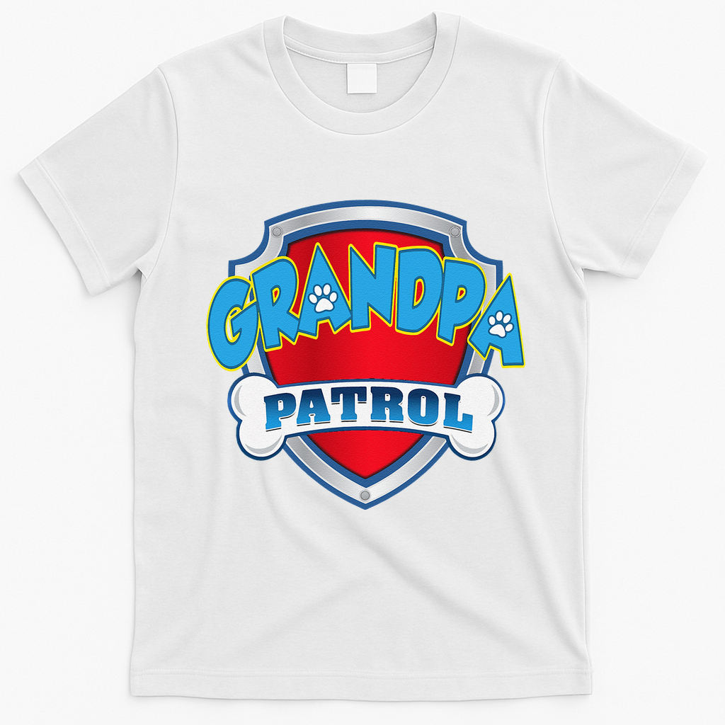 Funny Grandpa Patrol Dog Mom, Dad For Women T-Shirt - White