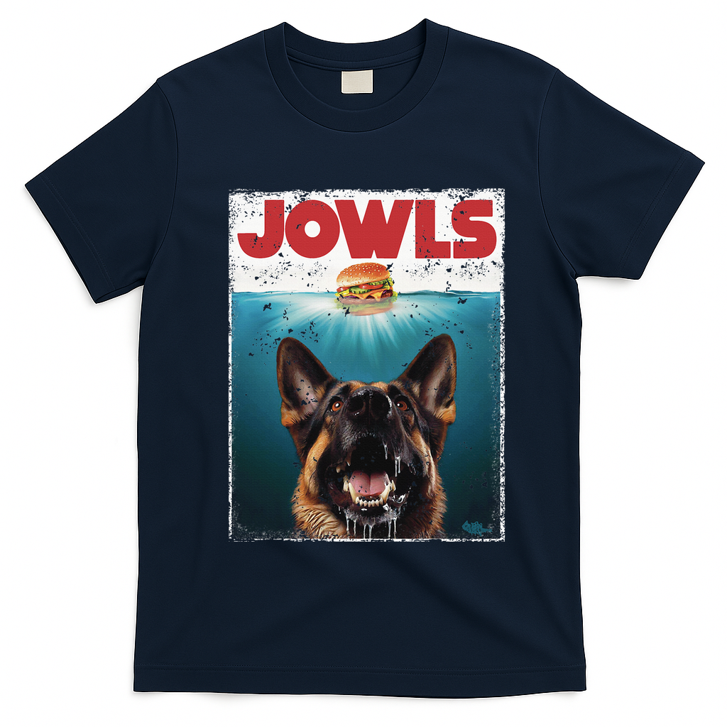 Funny German Shepherd Jowls Hamburger Gsg Dog Mom Dog Dad T-Shirt - Navy Blue