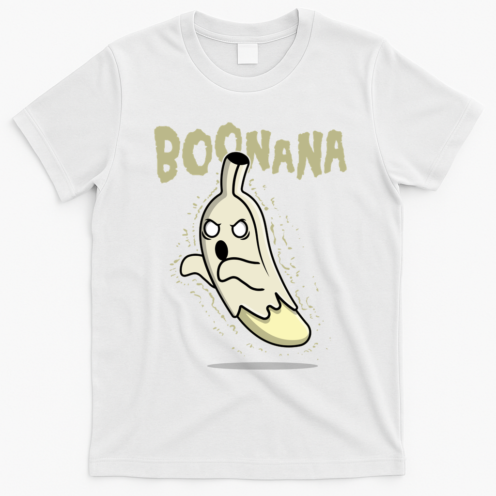 Funny Halloween Boonana Ghost Banana T-Shirt - White