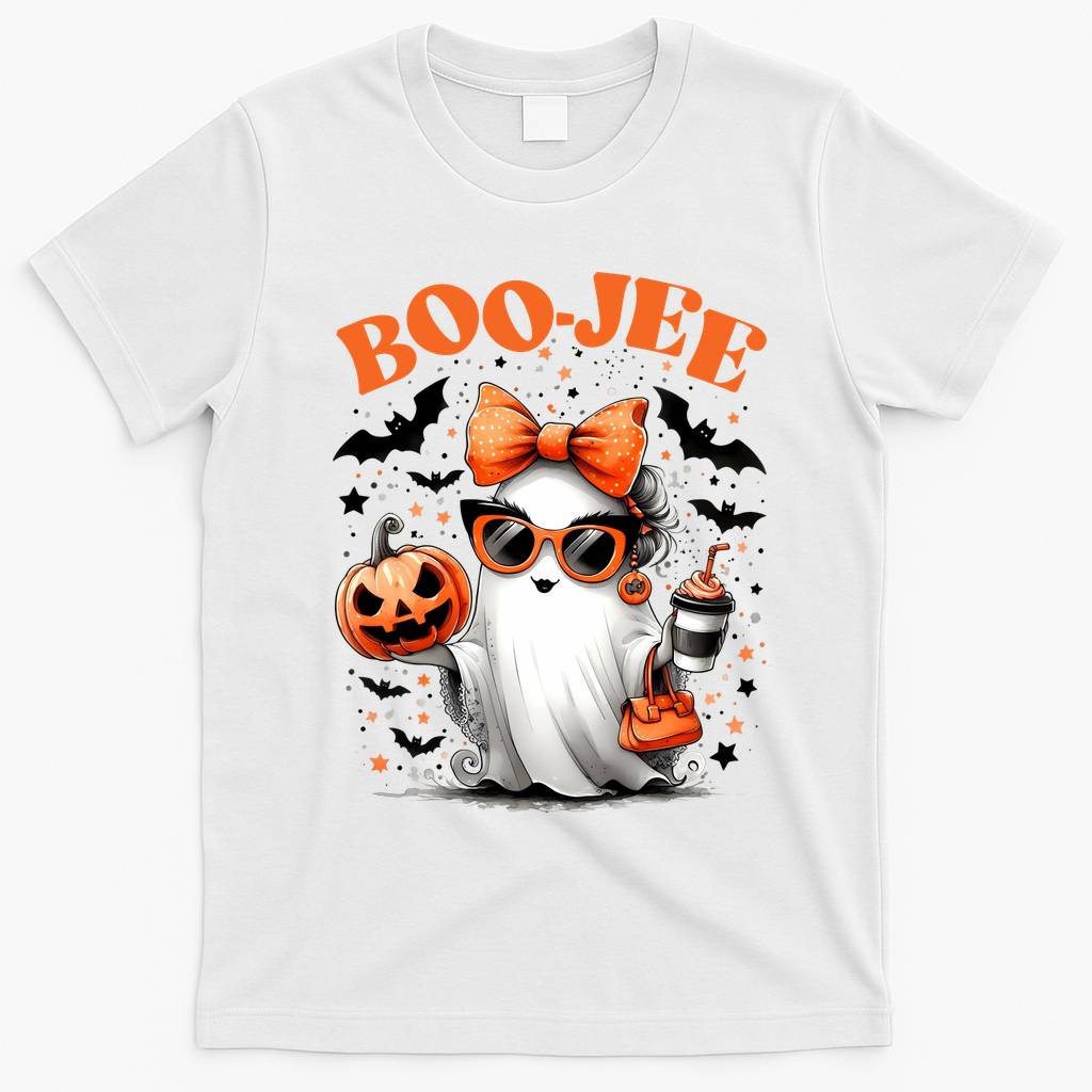 Funny Halloween Boojee Cute Ghost T-Shirt - White