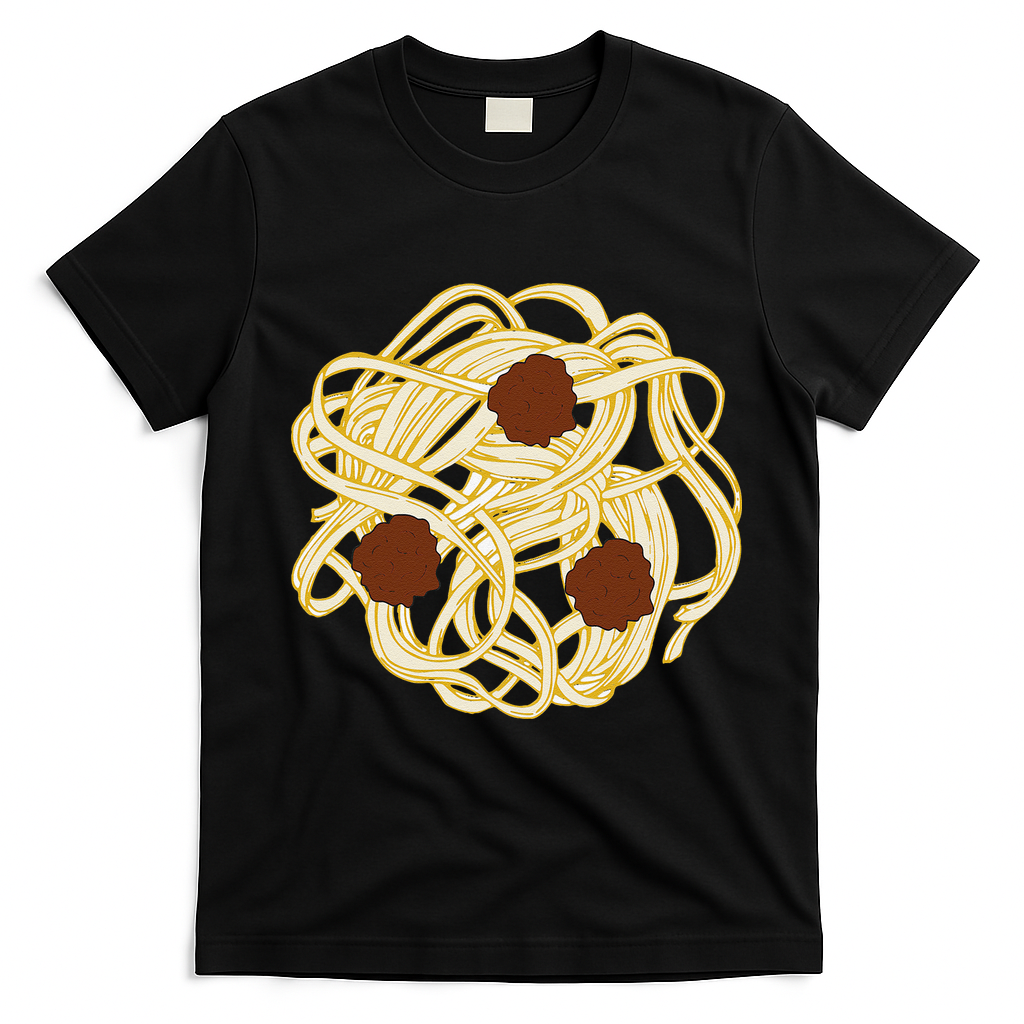 Funny Halloween Costume Food Spaghetti Meatballs Simple Safe T-Shirt - Black