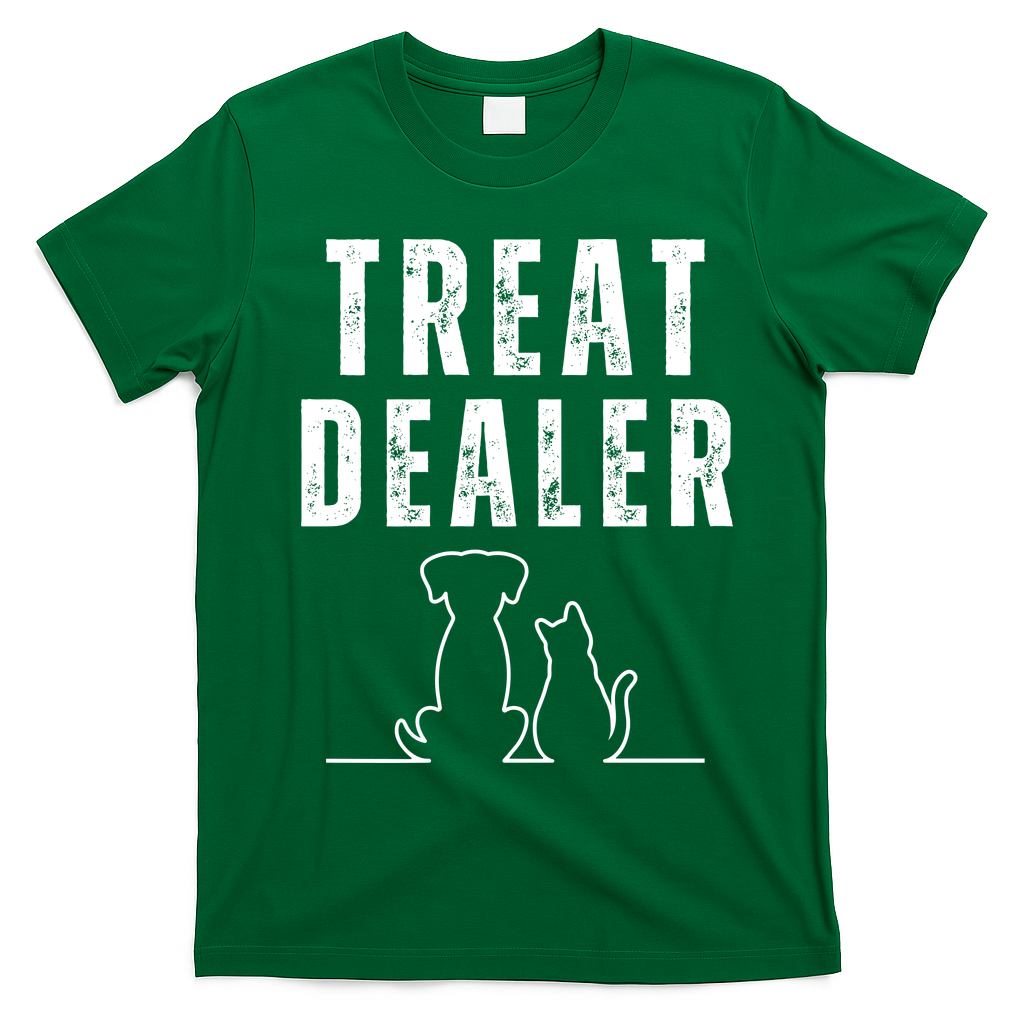 Funny Humor Dog Treat Dealer Dog Owner Dog Treats Dog Lover Pet Lover T-Shirt - Irish Green