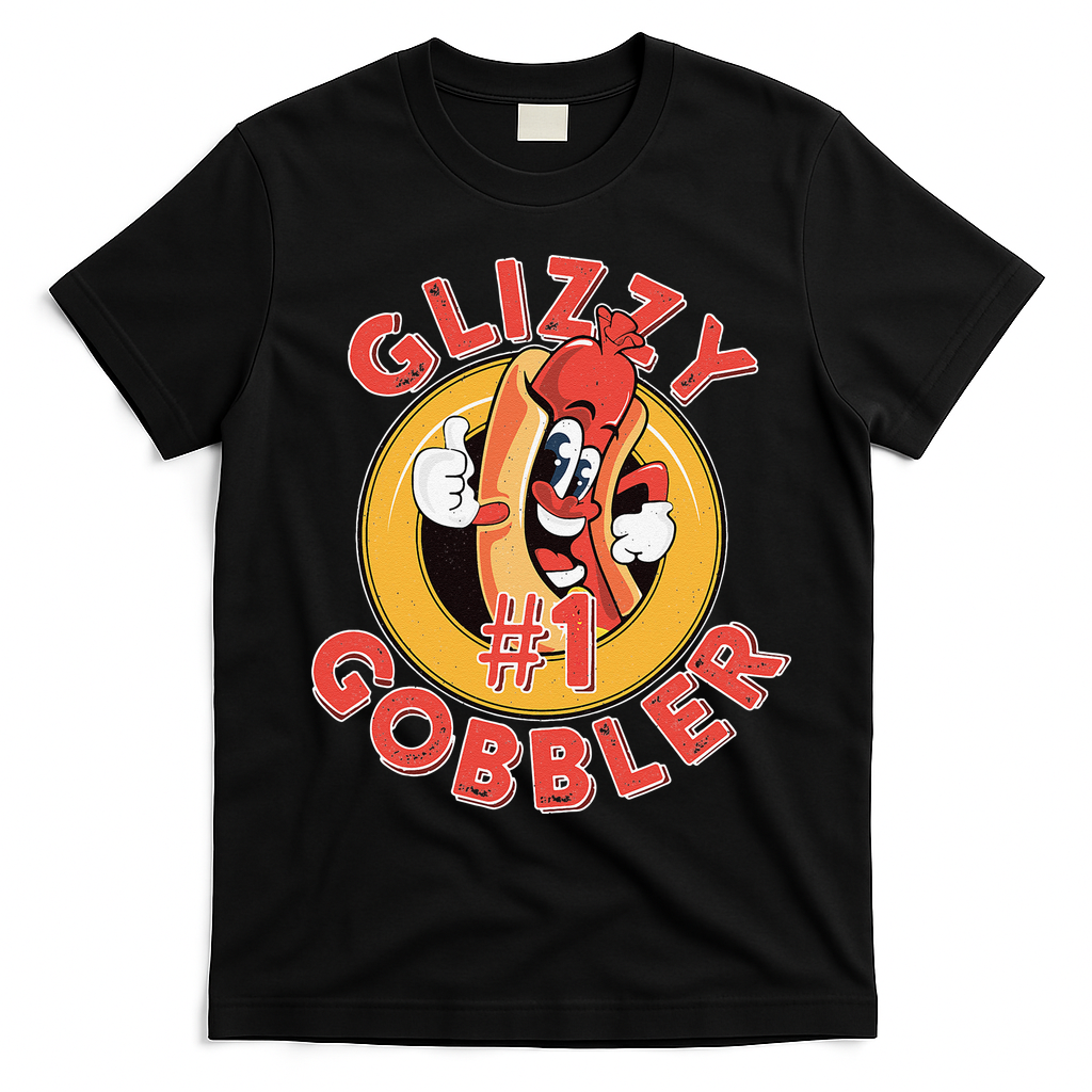 Funny Hot Dog Glizzy Gobbler Number One Glizzy T-Shirt - Black