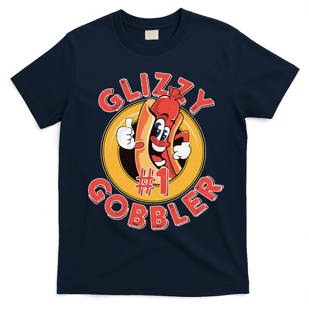 Funny Hot Dog Glizzy Gobbler Number One Glizzy T-Shirt - Navy Blue