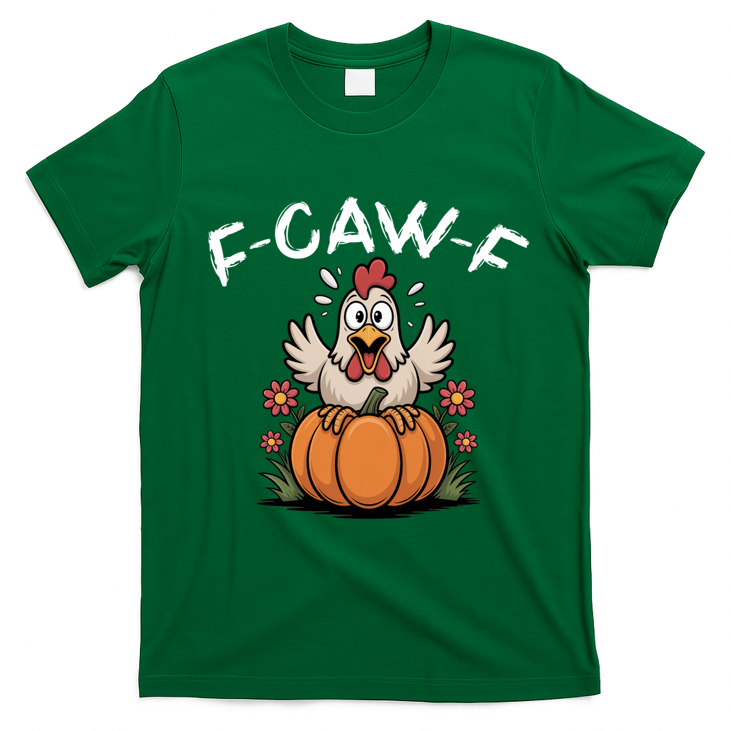 F-Caw-F Halloween Funny Sassy Raven Rooster T-Shirt - Irish Green