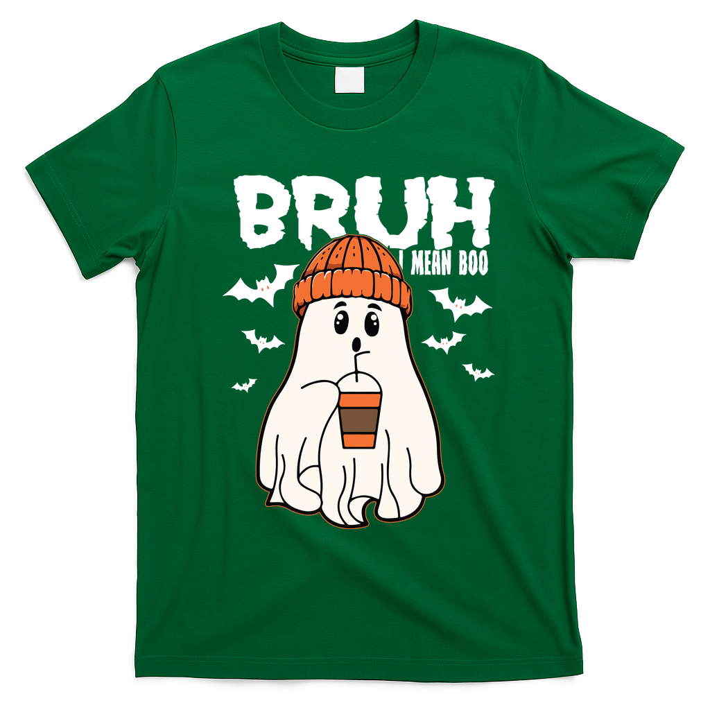 Funny Halloween Ghost Bruh I Mean Boo T-Shirt - Irish Green