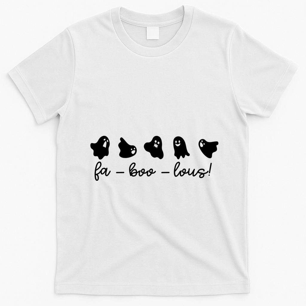 Faboolous Halloween Ghosts Cute T-Shirt - White