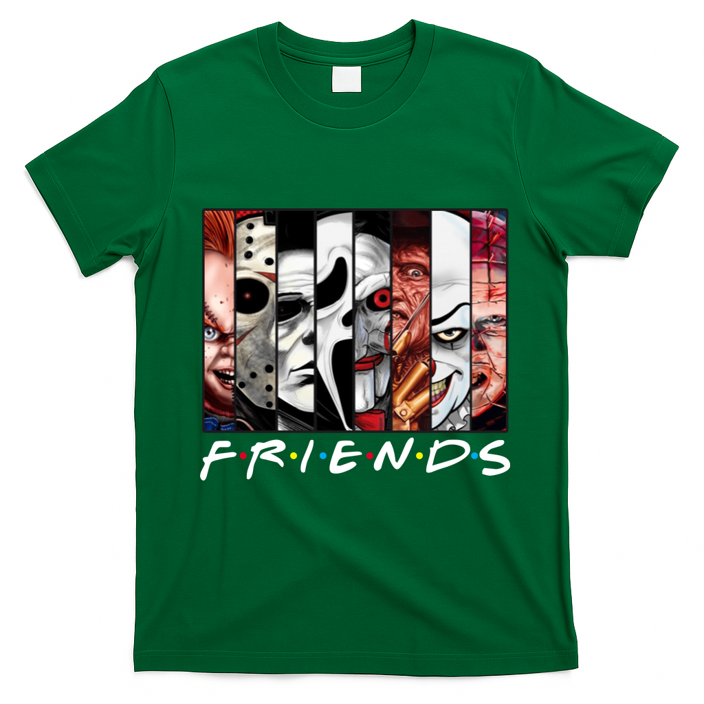 Friends Halloween Horror Squad Parody T-Shirt - Irish Green