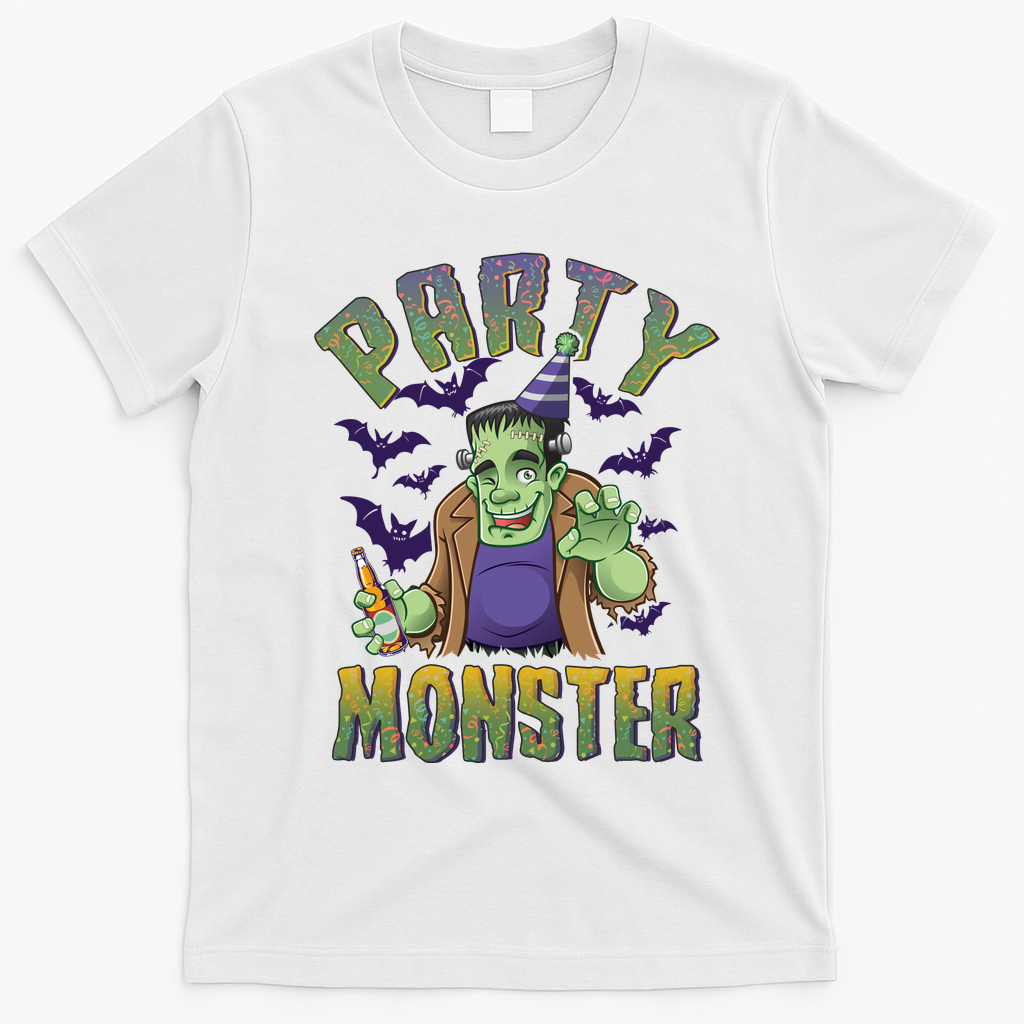 Funny Halloween Party Monster Frankenstein T-Shirt - White