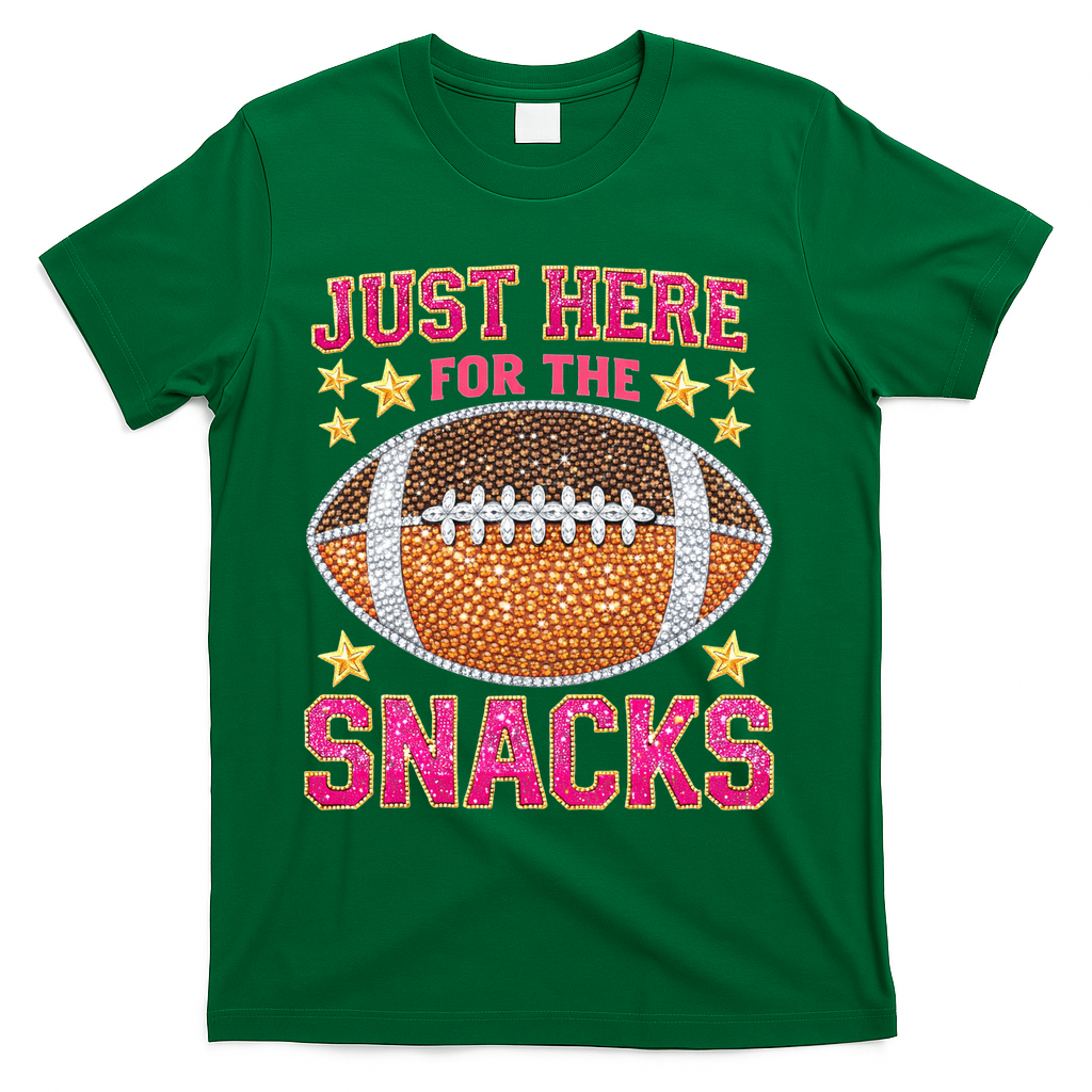Football I Am Just For The Snacks Game Day T-Shirt - Green