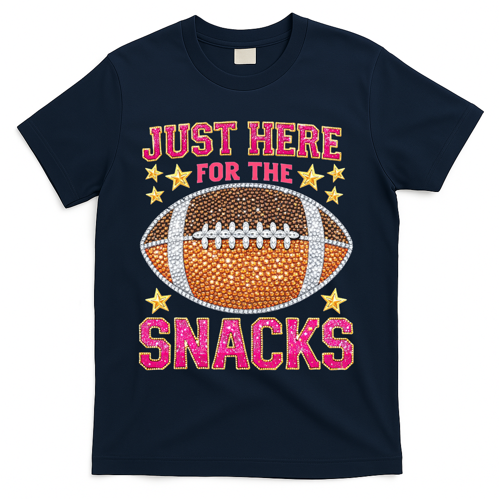 Football I Am Just For The Snacks Game Day T-Shirt - Navy