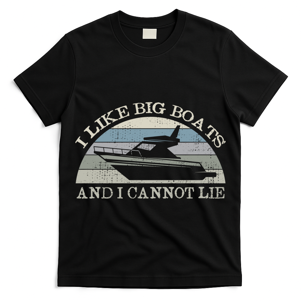Funny I Like Big Boats And I Cannot Lie Yacht And Boat Gift T-Shirt