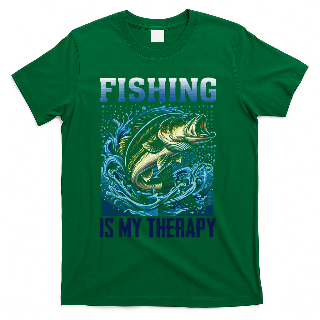 Fishing Is My Therapy T-Shirt - Green