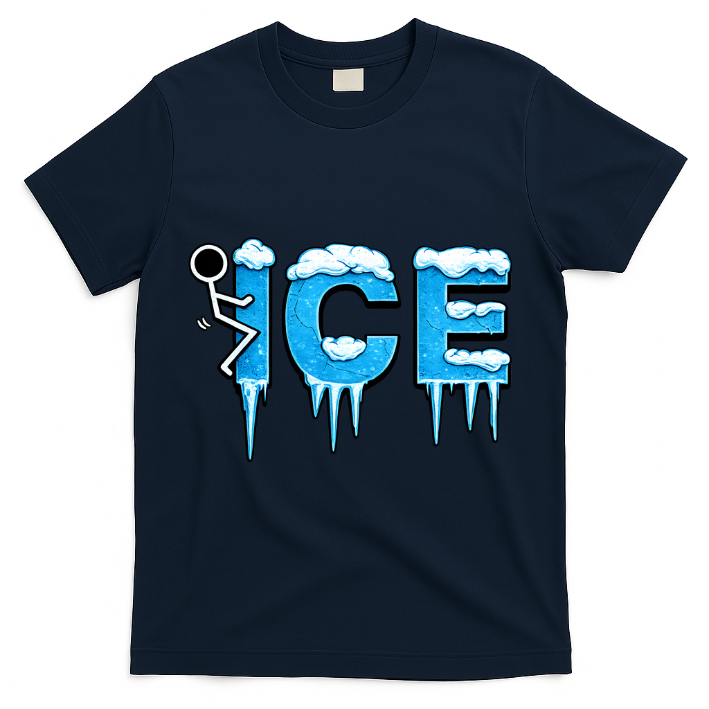 F ICE Stick Figure T-Shirt - Navy