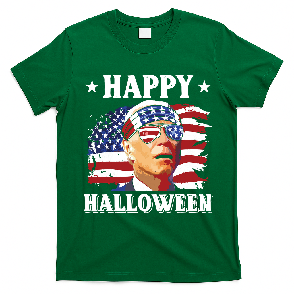 Funny Joe Biden 4th Of July Happy Halloween T-Shirt - Irish Green