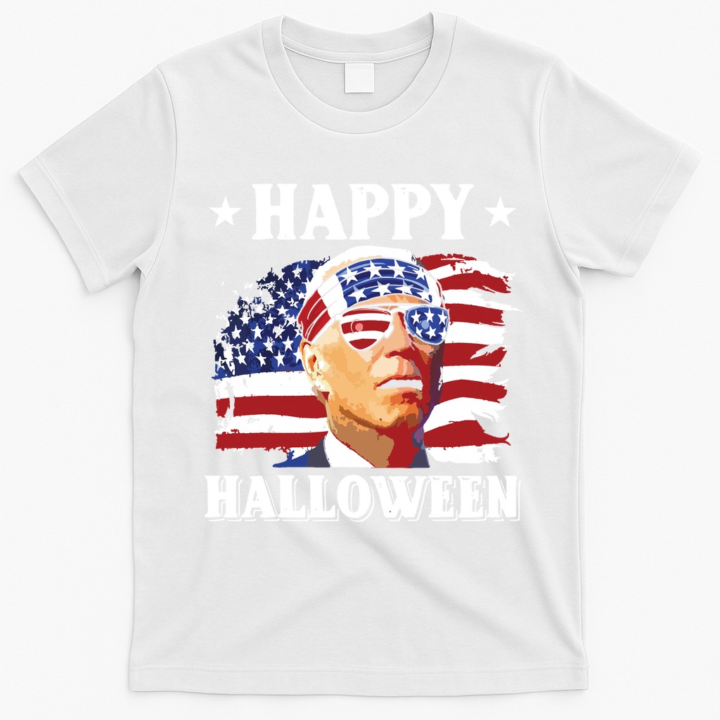 Funny Joe Biden 4th Of July Happy Halloween T-Shirt - White
