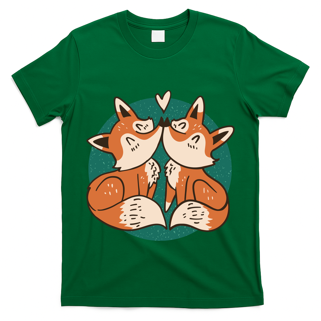 Foxes Kissing Cute T-Shirt