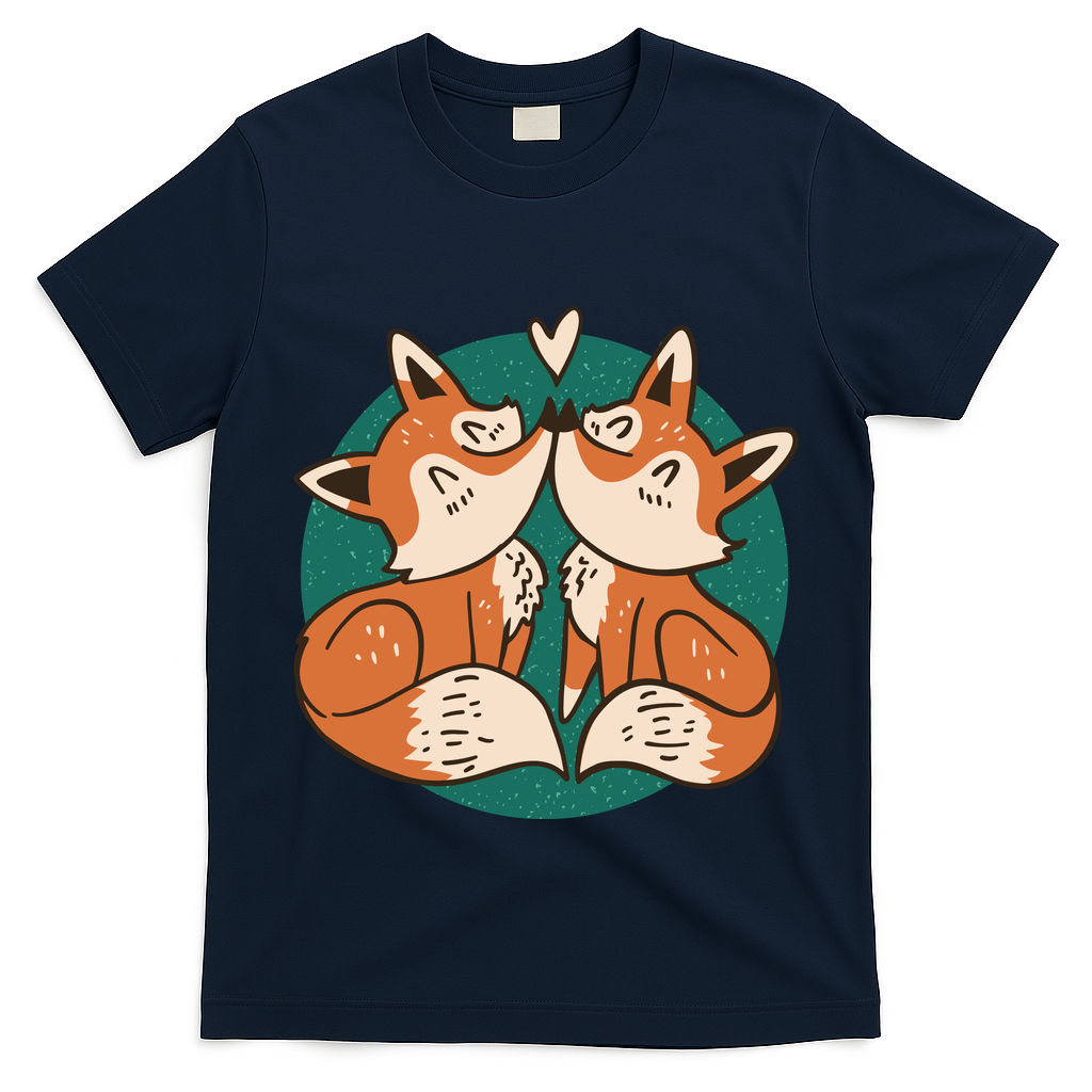 Foxes Kissing Cute T-Shirt