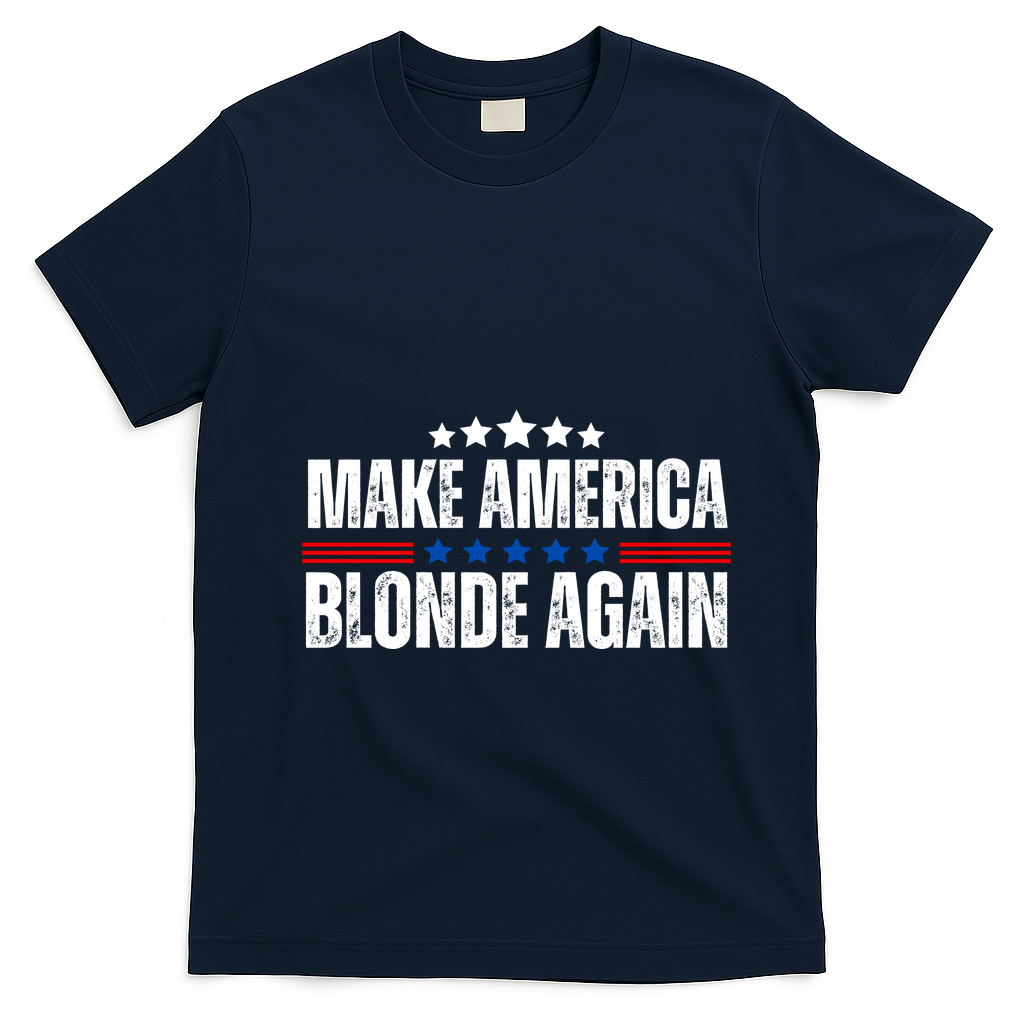 Funny Make America Blonde Again T-Shirt - Navy Blue