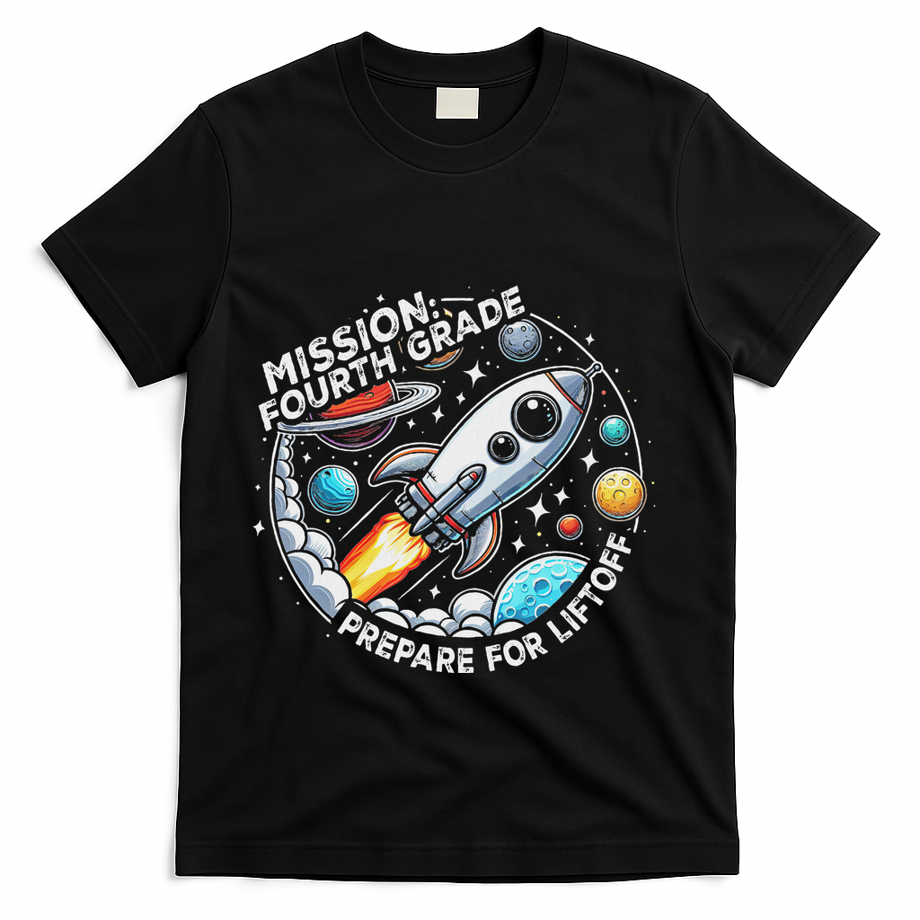 Funny Mission Fourth Grade Back To School Teachers Students T-Shirt - Black
