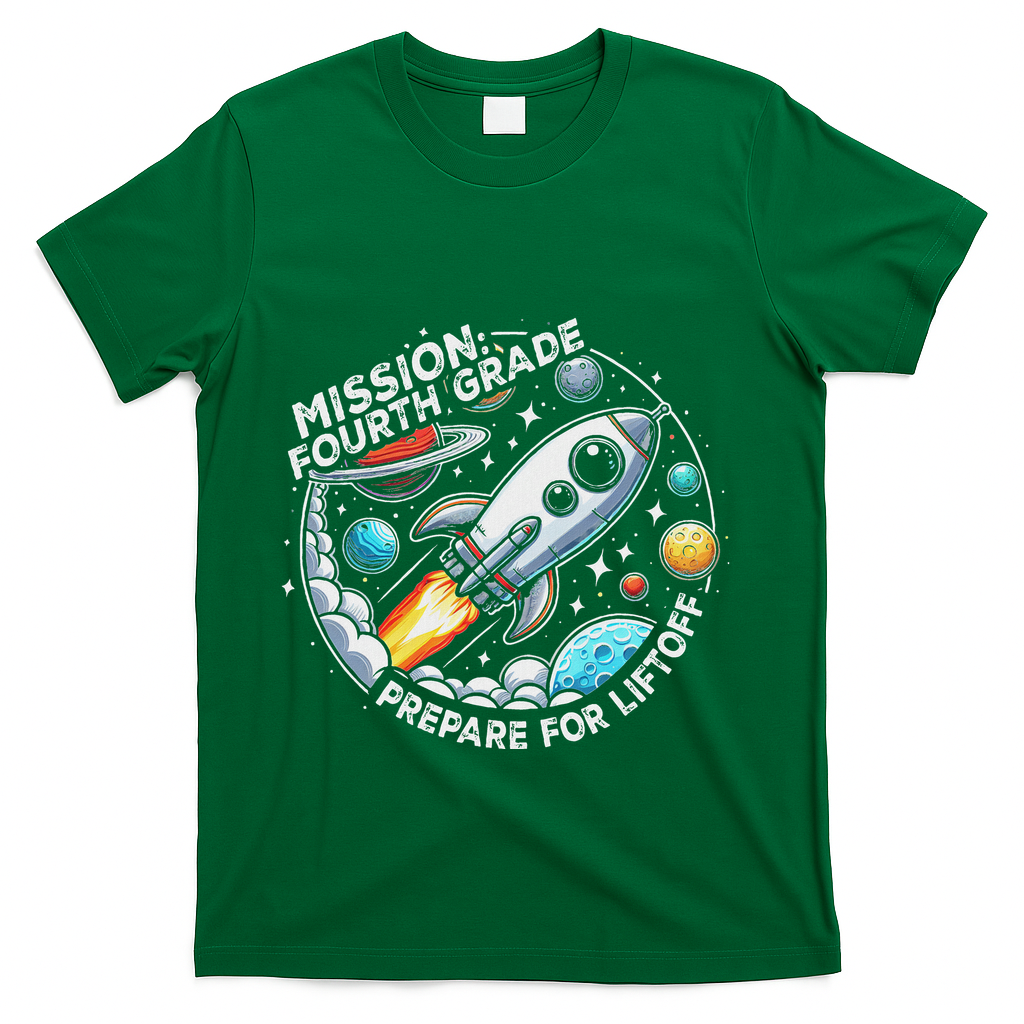 Funny Mission Fourth Grade Back To School Teachers Students T-Shirt - Green