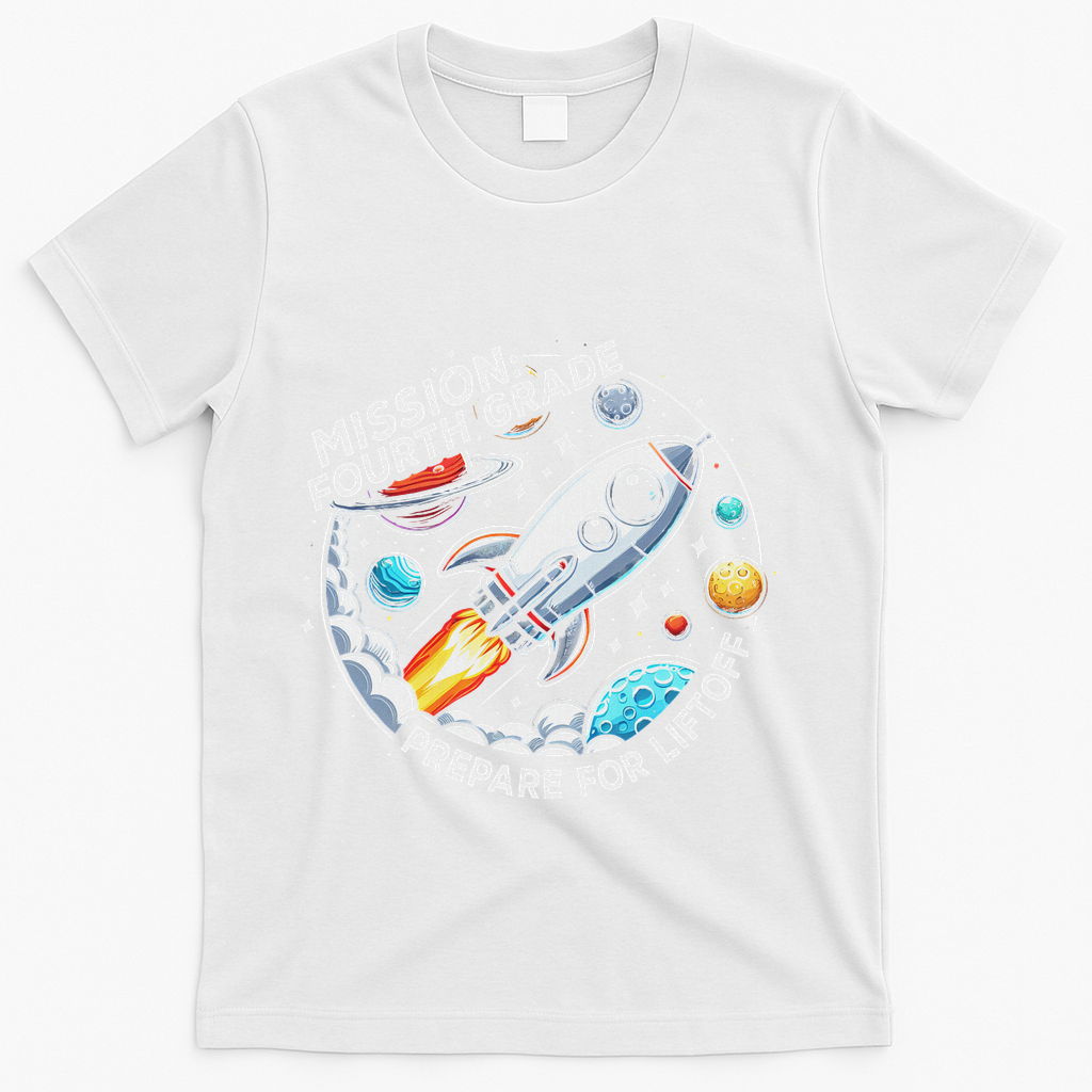 Funny Mission Fourth Grade Back To School Teachers Students T-Shirt - White
