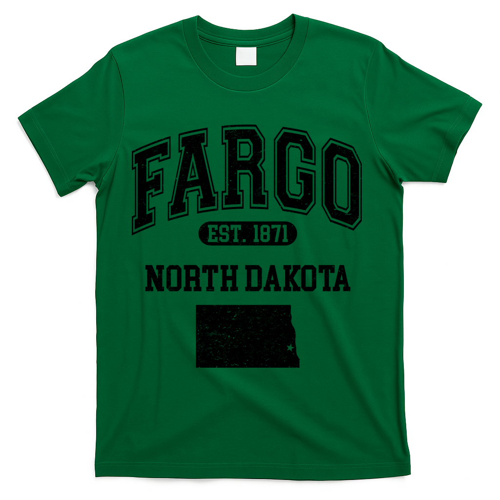 Fargo North Dakota Est 1871 Varsity T-Shirt - Green