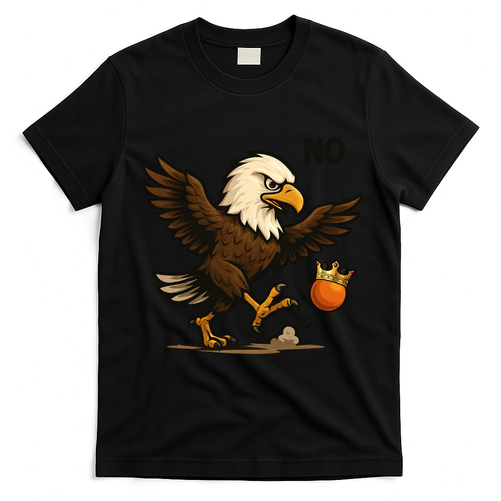Funny No Kings In America Eagle T-Shirt - Black