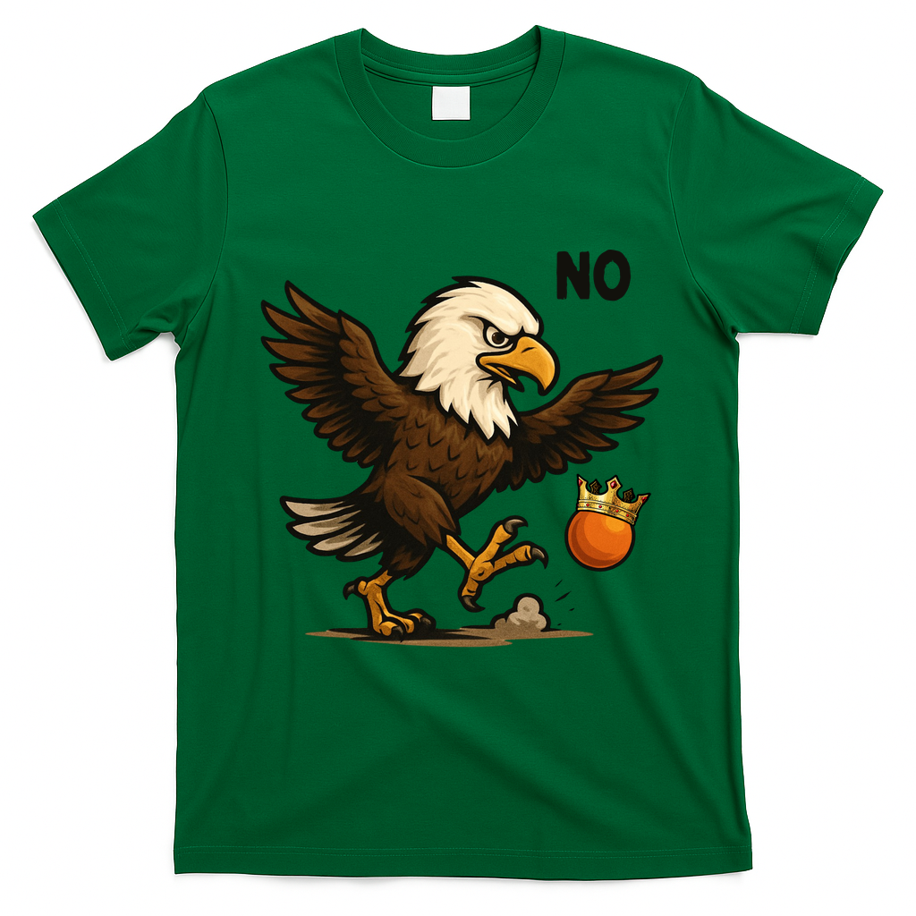 Funny No Kings In America Eagle T-Shirt - Irish Green