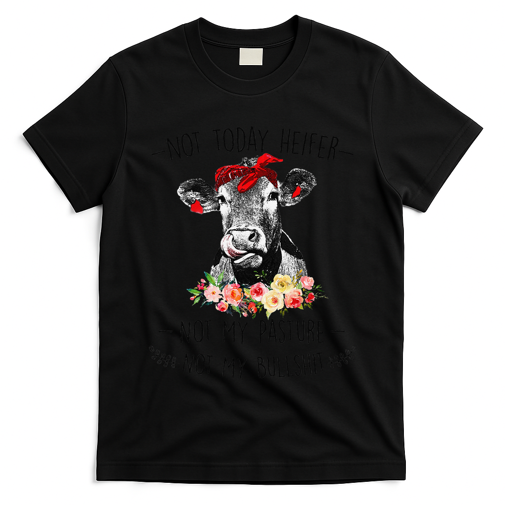 Funny Not Today Heifer Floral Farmer Cute Heifer T-Shirt