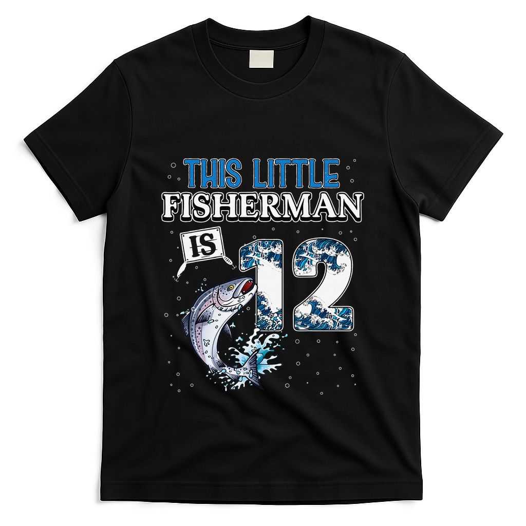 Fishing Party 12 Year Old Birthday Fisherman 12th Fisher T-Shirt