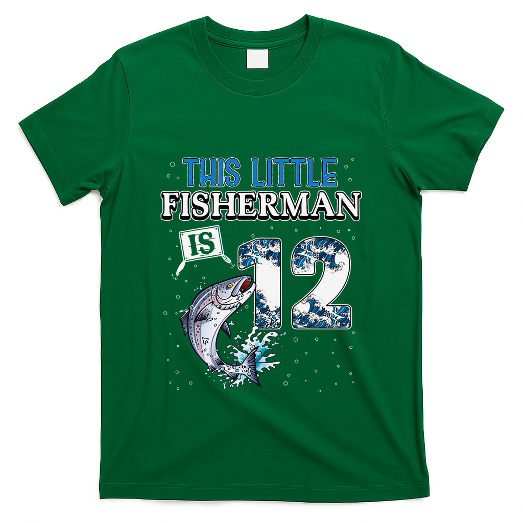 Fishing Party 12 Year Old Birthday Fisherman 12th Fisher T-Shirt