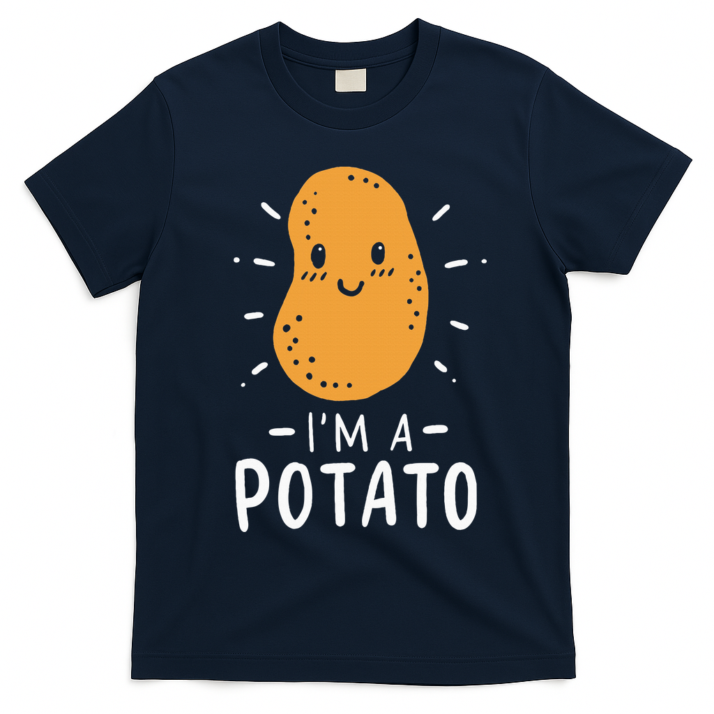 Funny Potato Halloween Costume Cute and Vegan Friendly T-Shirt - Navy Blue