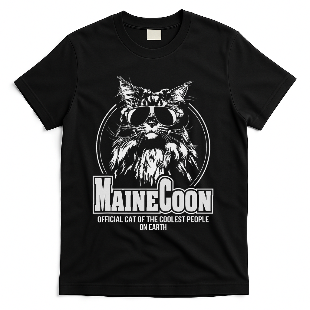Funny Proud Maine Coon Cool Cat Gift T-Shirt - Black