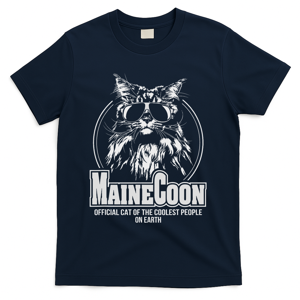 Funny Proud Maine Coon Cool Cat Gift T-Shirt - Navy