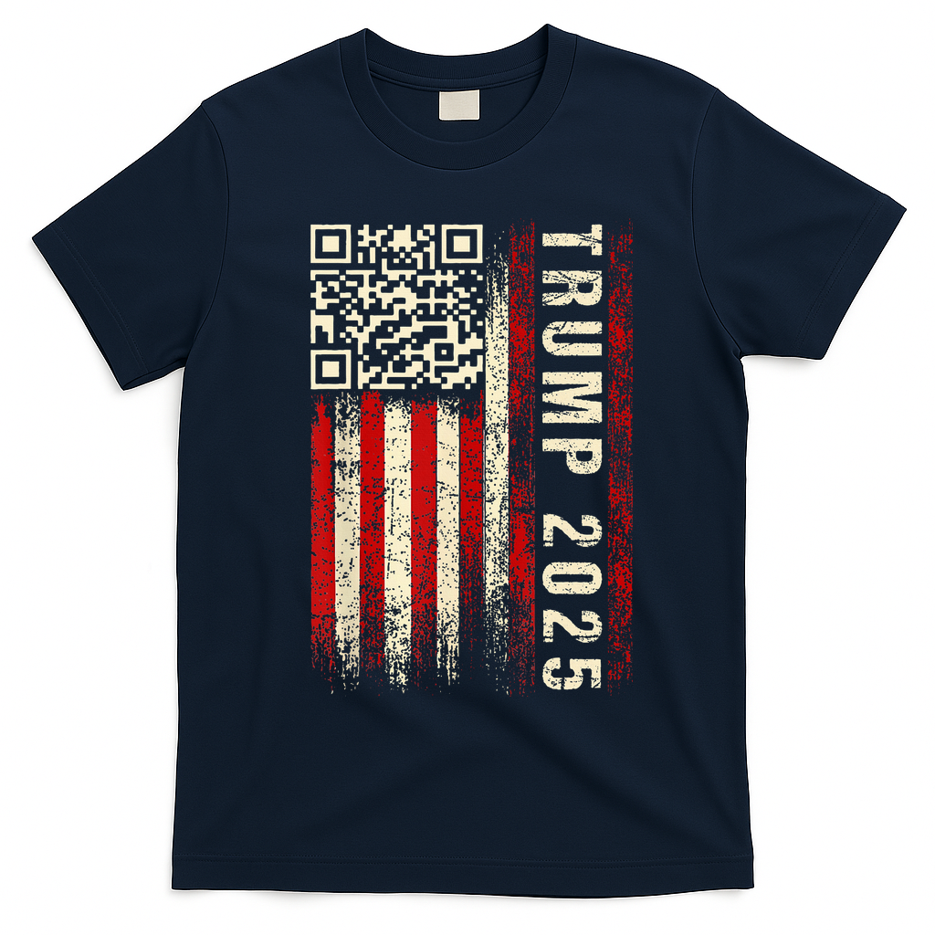 Funny Qr Donald Trump Dancing 4745 Code Video T-Shirt - Navy Blue