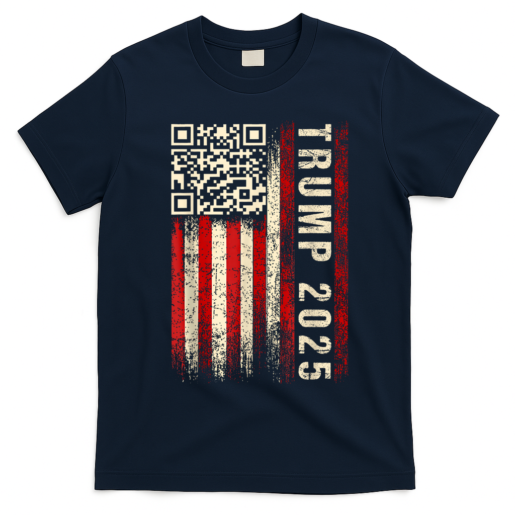 Funny Qr Donald Trump Dancing 47/45 Code Video T-Shirt - Navy Blue