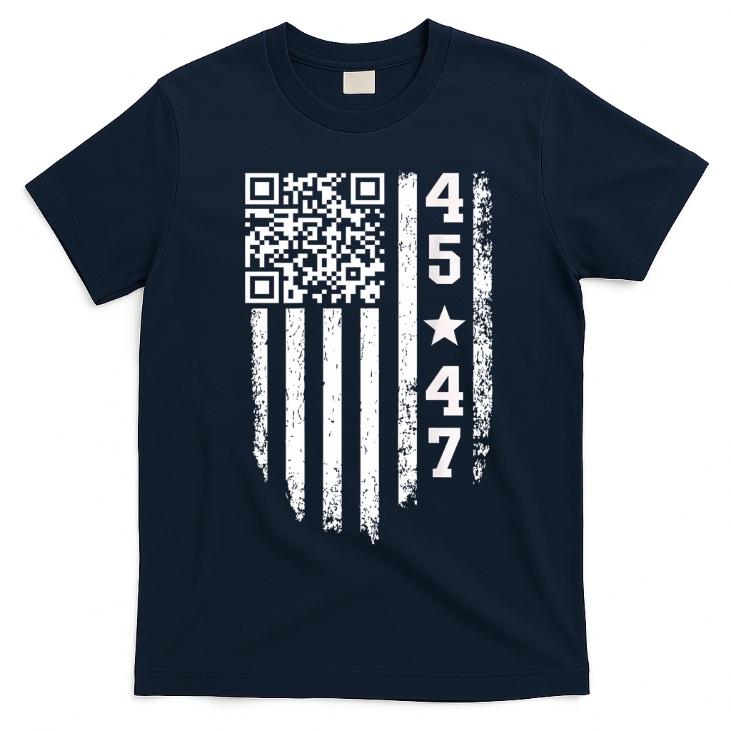 Funny Qr President Trump 4547 Trump Dancing Code T-Shirt - Navy Blue