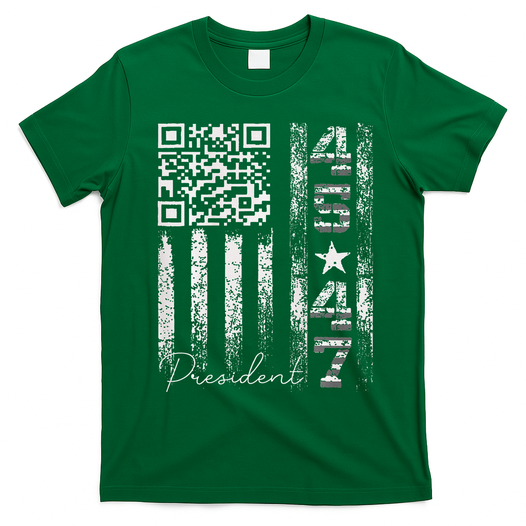 Funny Qr Scan Me President 4547 Trump Dancing Code T-Shirt - Irish Green