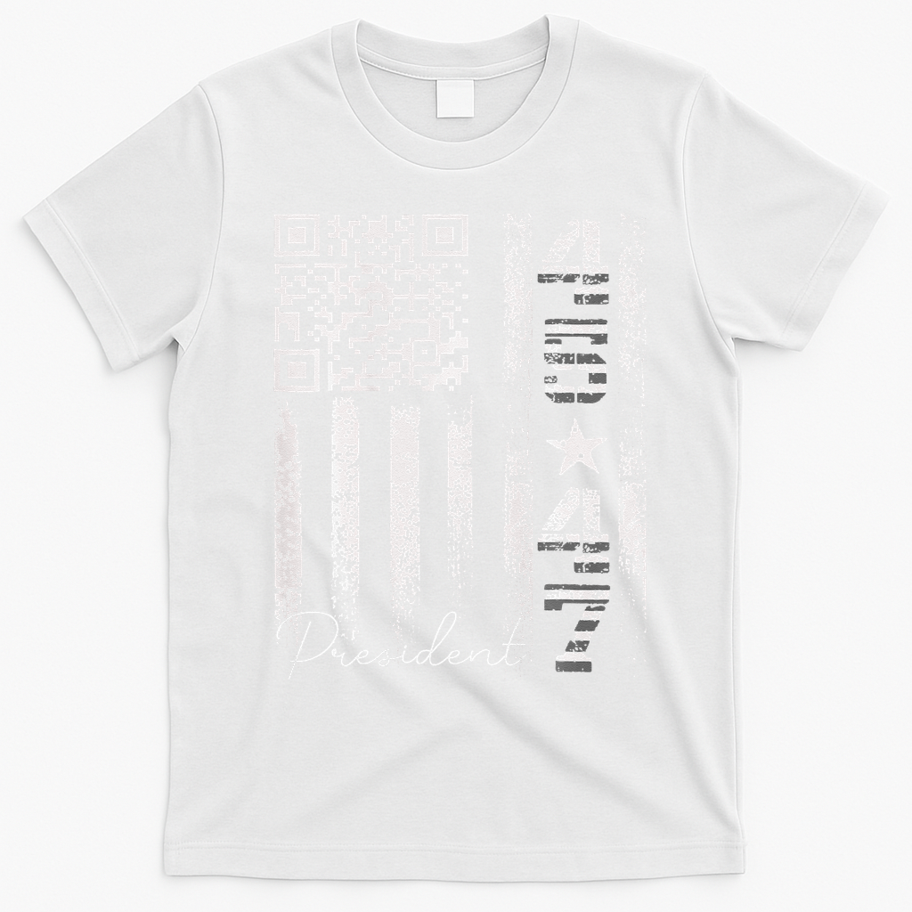 Funny Qr Scan Me President 4547 Trump Dancing Code T-Shirt - White