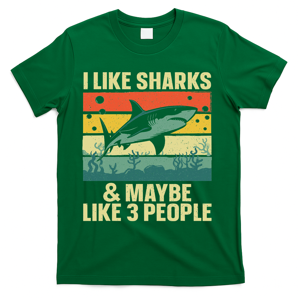 Funny Shark Design For Women Shark Lover T-Shirt - Green