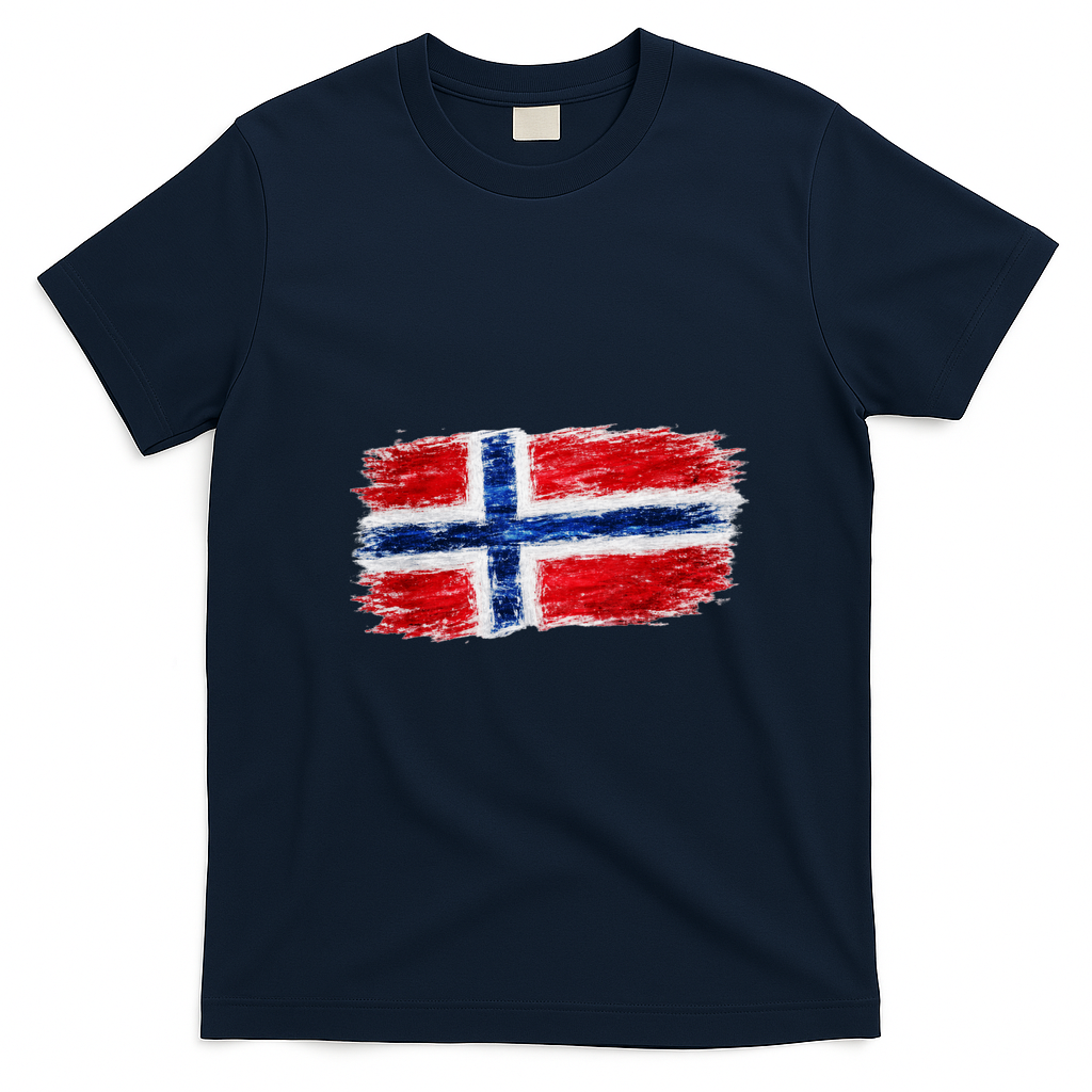 Football Soccer Norway Flag World Fan T-Shirt - Navy Blue
