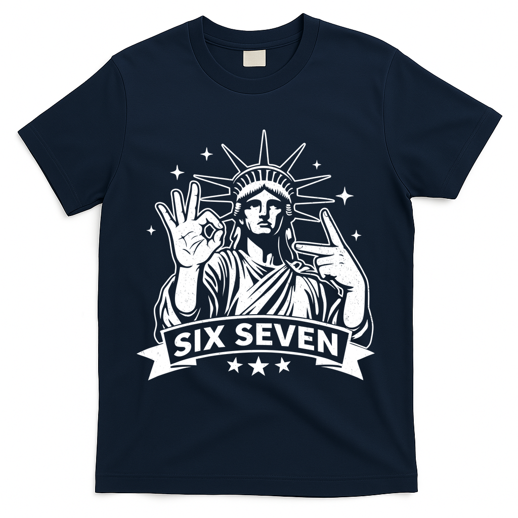 Funny Statue Of Liberty 67 T-Shirt - Navy