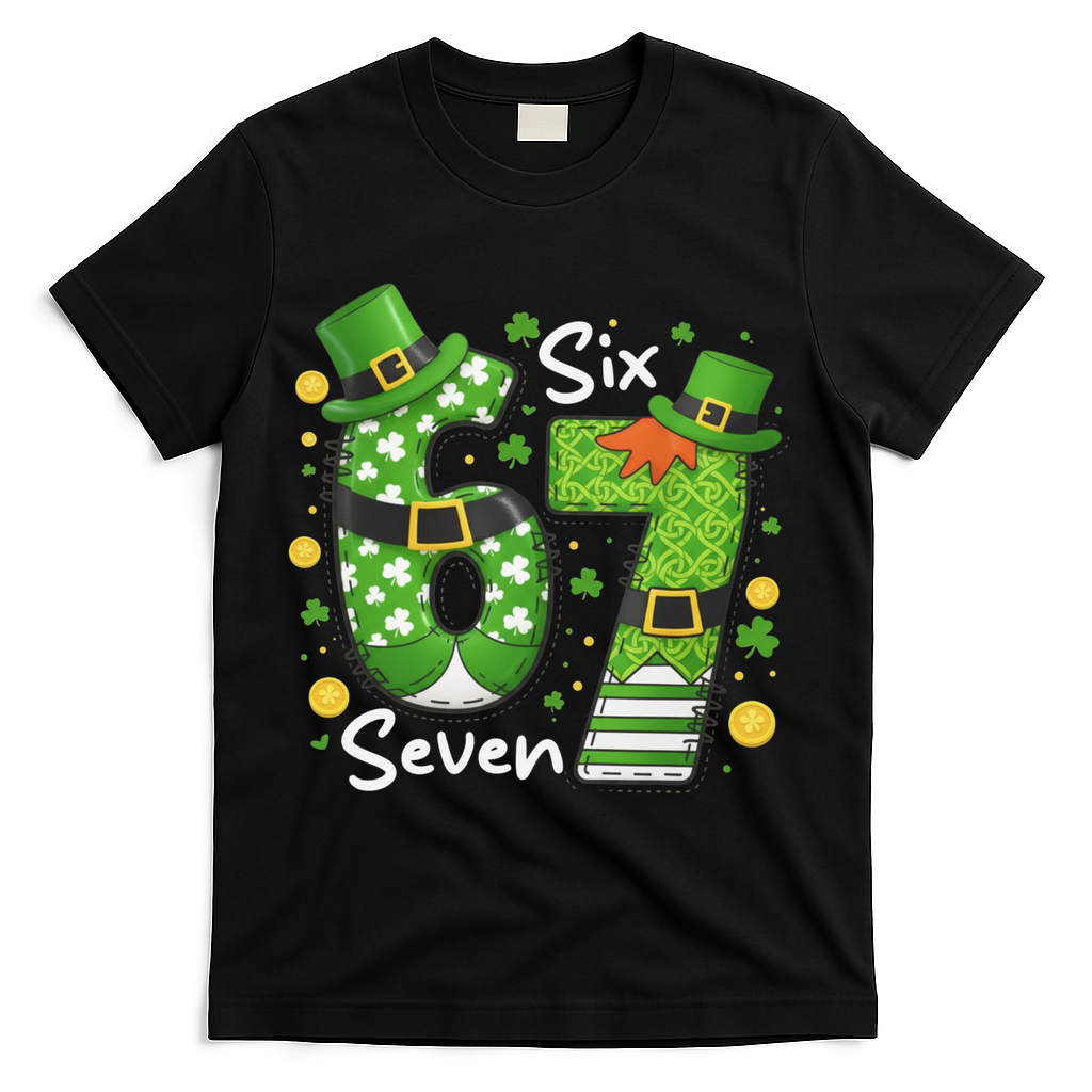 Funny St Patrick's Day 67 Meme T-Shirt - Black