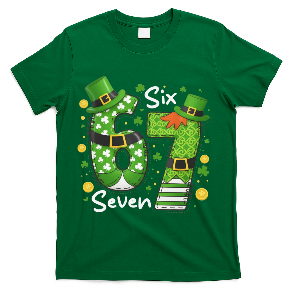 Funny St Patrick's Day 67 Meme T-Shirt - Green