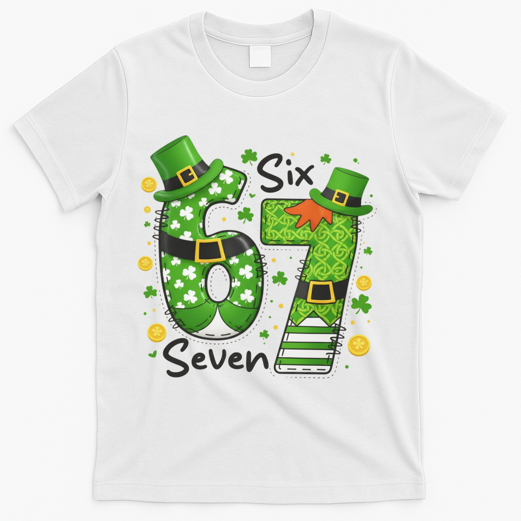 Funny St Patrick's Day 67 Meme T-Shirt - White