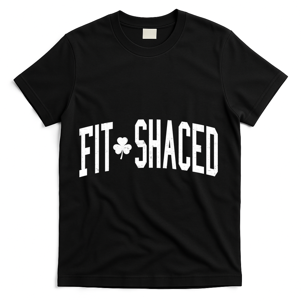 Fit Shaced St Patricks Day Drinking Party T-Shirt - Black