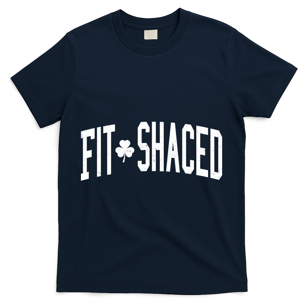 Fit Shaced St Patricks Day Drinking Party T-Shirt - Navy