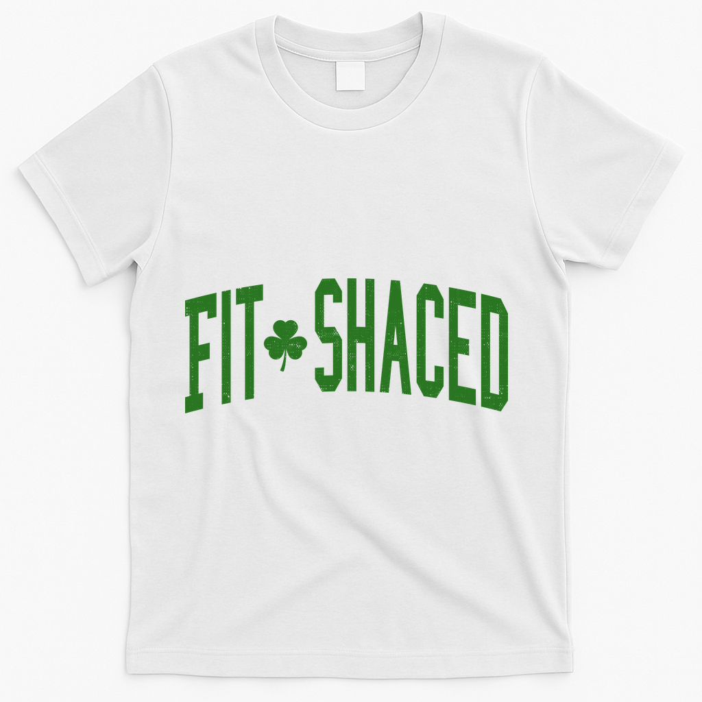 Fit Shaced St Patricks Day Drinking Party T-Shirt - White
