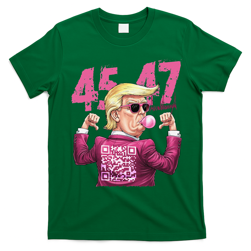 Funny Trump 45 47 Bubble Pin.K Qr Dancing Code T-Shirt - Irish Green